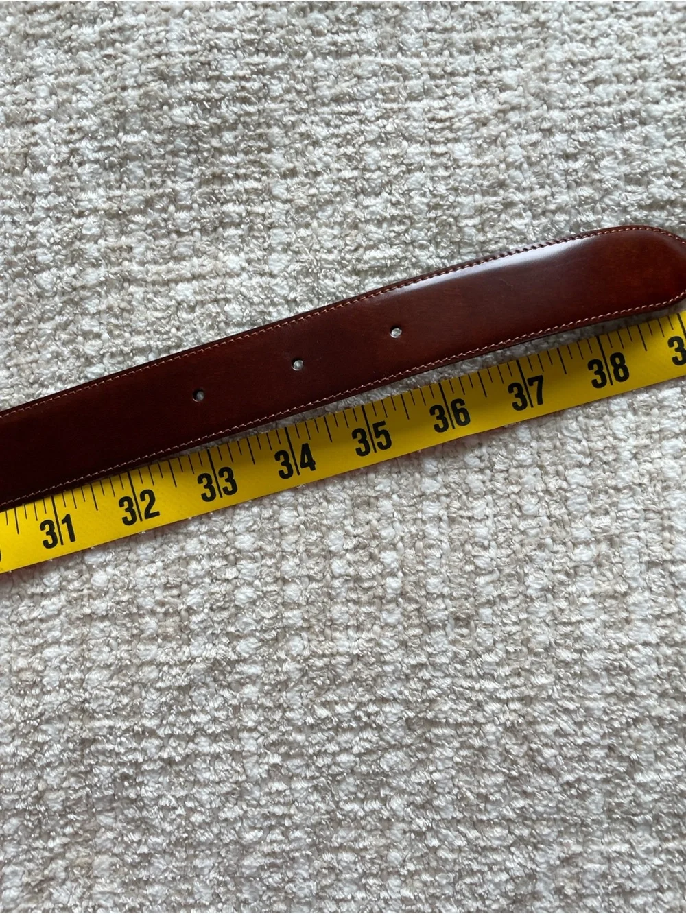 Cartier Men’s Brown Leather Belt with Silver Circular Buckle Authentic Vintage
